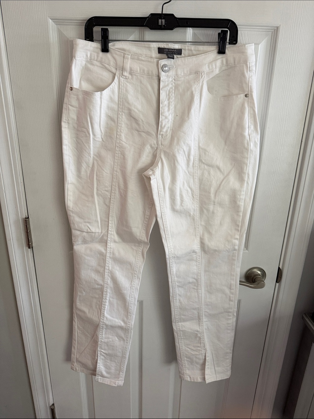 Lisa Rinna Collection off-white high-rise pants